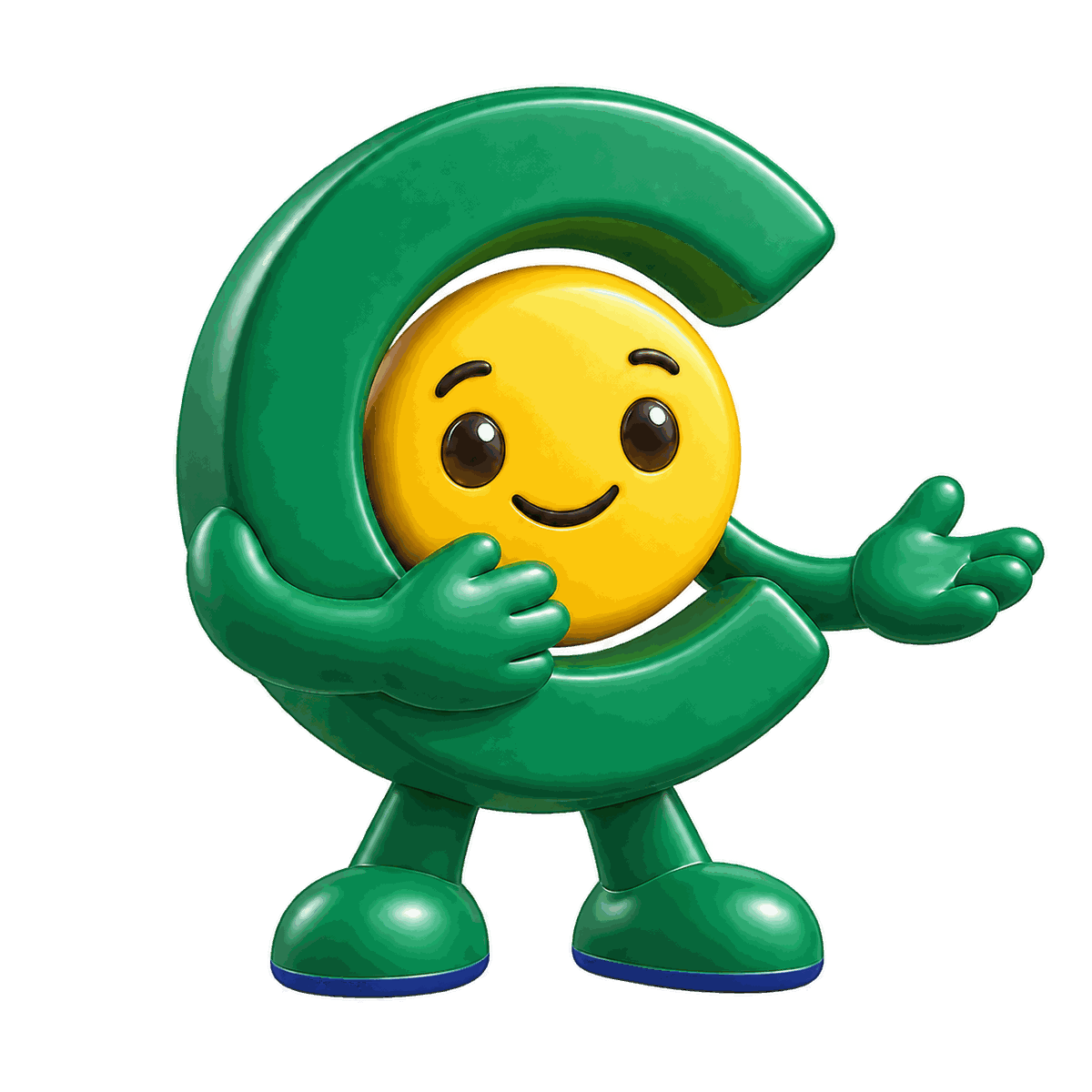 Mascote CONECTE-P com gesto de acolhimento